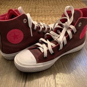 Maroon Chuck Taylor II Converse High Tops